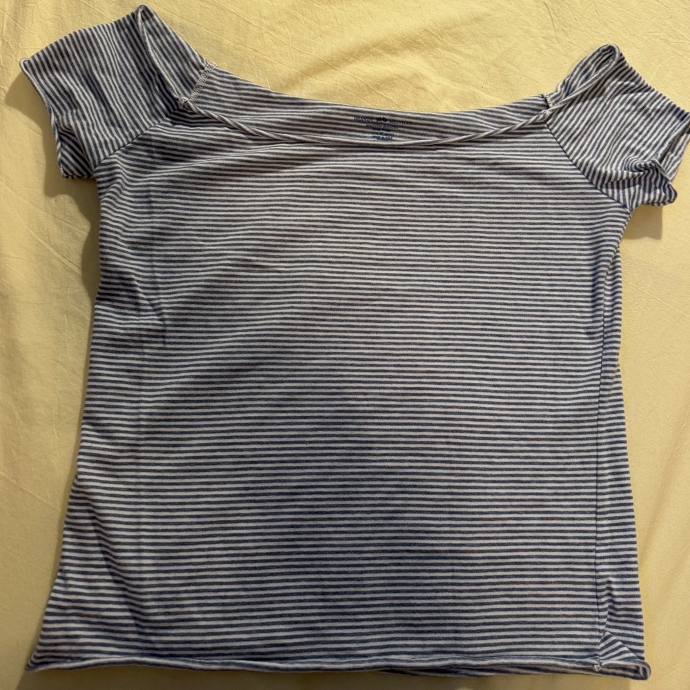 Brandy Melville John galt top off shoulder striped top